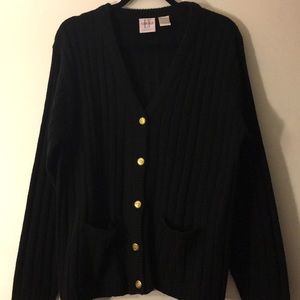Vintage black knit cardigan